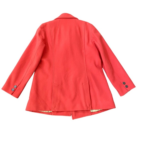 J. Crew Women’s Double Breasted Wool Blended Red Pea Coat L - Picture 2 of 13